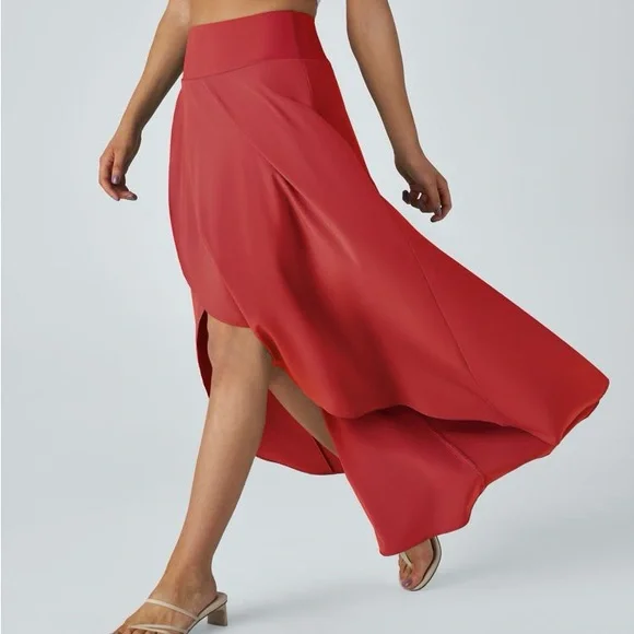 Halara Breezeful™ High Waisted High Low Ruffle 2-in-1 Flowy Skirt- Size Large - Picture 4 of 13